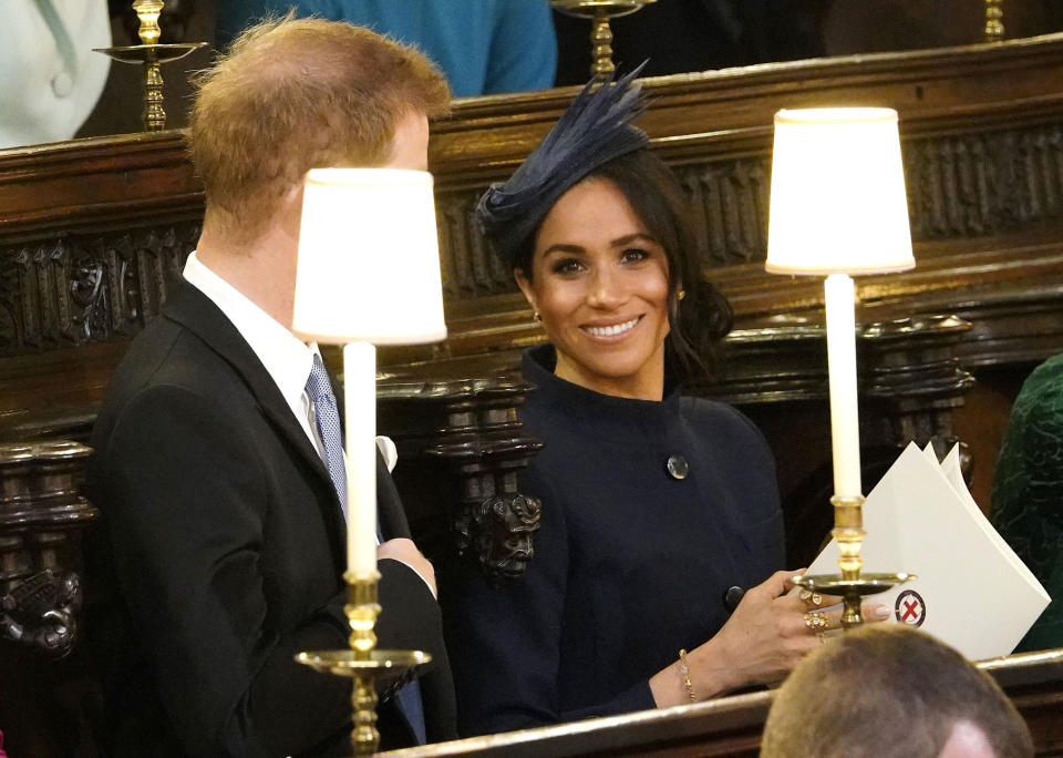 Meghan Markle and Prince Harry at Princess Eugenie's wedding