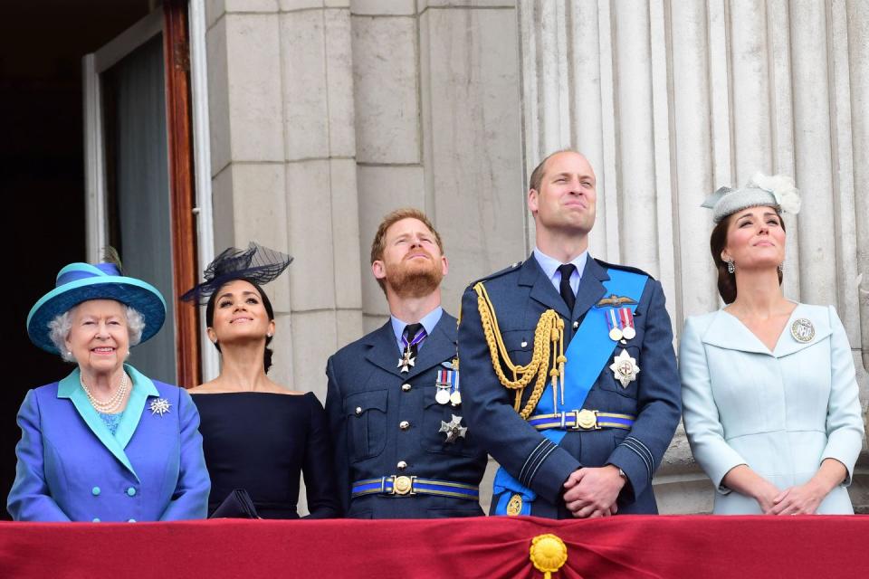 Queen Elizabeth II, Meghan, Duchess of Sussex, Prince Harry, Prince William and Catherine, Duchess of Cambridge, 2018