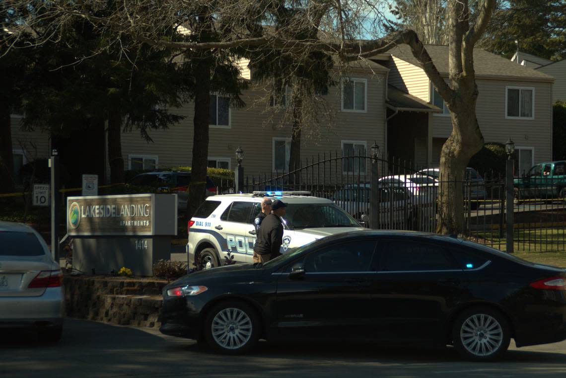 Tacoma Police Department officers were called to a West End apartment complex Wednesday, March 29, 2023, for reports of a person shot. Police said a 16-year-old boy was killed, and detectives are investigating the shooting as a homicide.