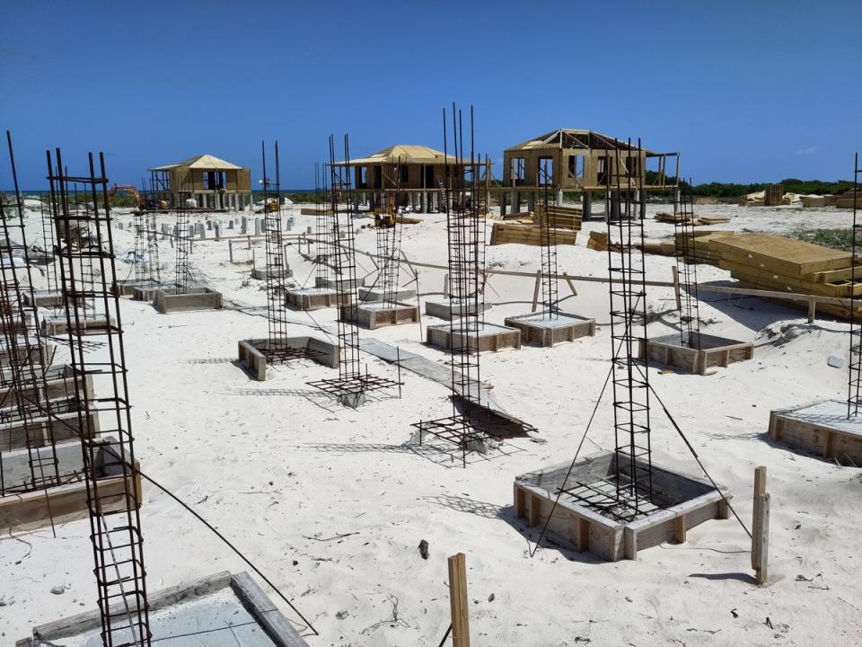 The construction site at the luxury villa complex, pictured in May 2023. Mr Anderson’s spokesperson told The Independentthat the project is ‘90 per cent complete’ (Global Legal Action Network)