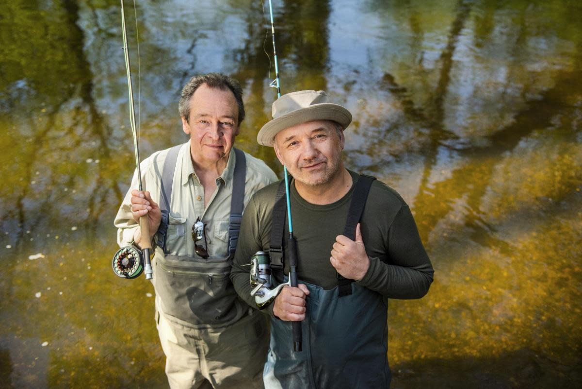 Paul Whitehouse and Bob Mortimer in <i>Gone Fishing</i>. (BBC)