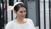 LONDON, ENGLAND - MARCH 09: Priti Patel attends the Commonwealth Day Service 2020 at Westminster Abbey on March 9, 2020 in London, England. (Photo by Mark Cuthbert/UK Press via Getty Images)