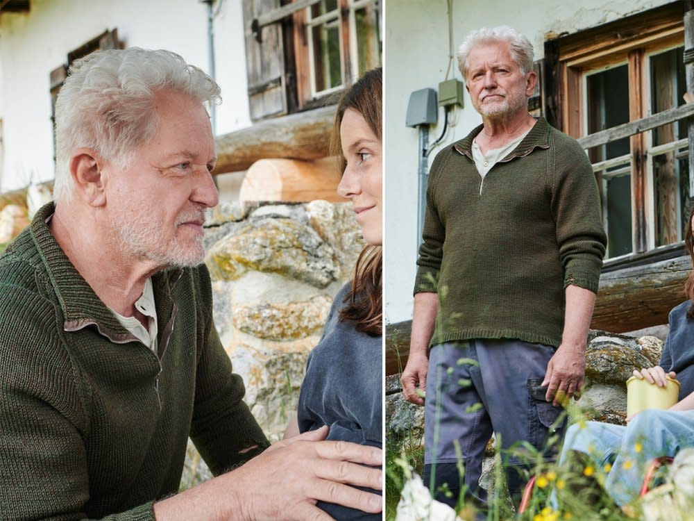 "Lena Lorenz - Harter Bruch": Zu gerne möchte Josi Brenner (Muriel Bielenberg) ihren Großvater Andreas Brenner (Miroslav Nemec) davon überzeugen, dass sie trotz des Rollstuhls und der Schwangerschaft durchaus in der Lage ist, den Brennerhof zu übernehmen. (Bild: [M] ZDF / Walter Wehner)