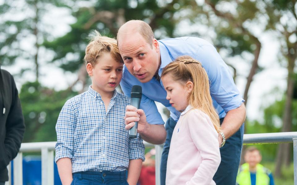 Prince William counts the runners down with a little help from Prince George and Princess Charlotte - Ian Burt/Ian Burt