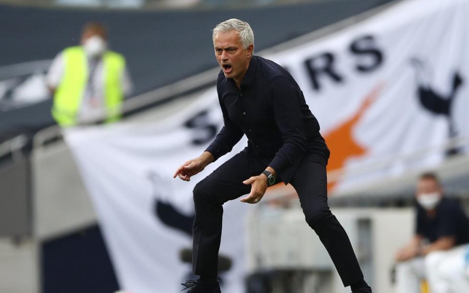 Jose Mourinho on the sideline in the North London derby - Notwithstanding Tottenham's North London derby victory, Jose Mourinho still has an emergency at right-back - REUTERS
