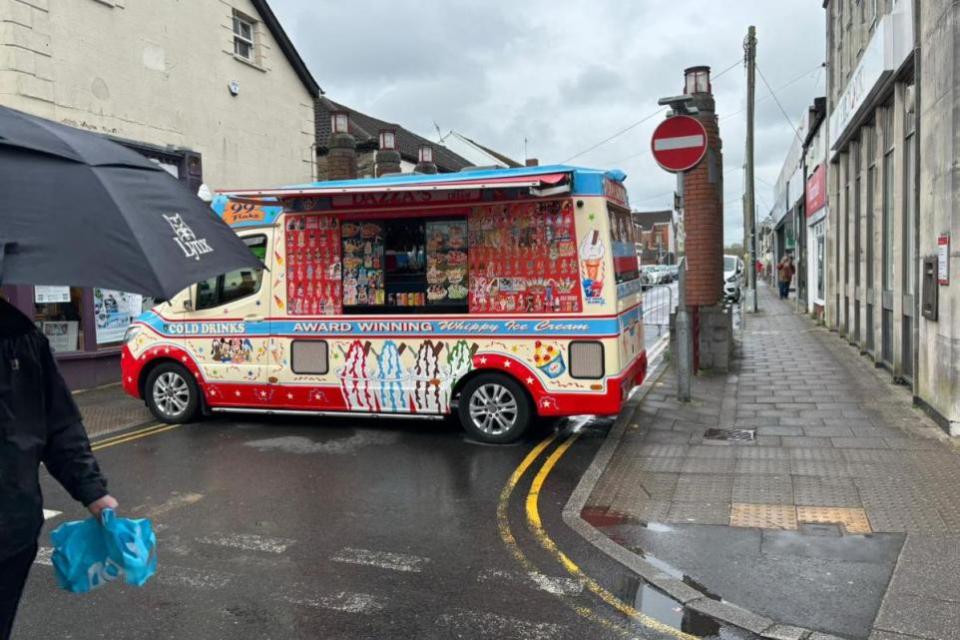South Wales Argus: An ice cream truck blocked off St. Fagans Street in Caerphilly