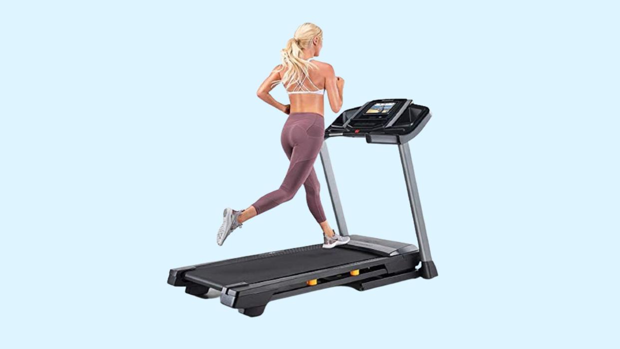 person running on a treadmill