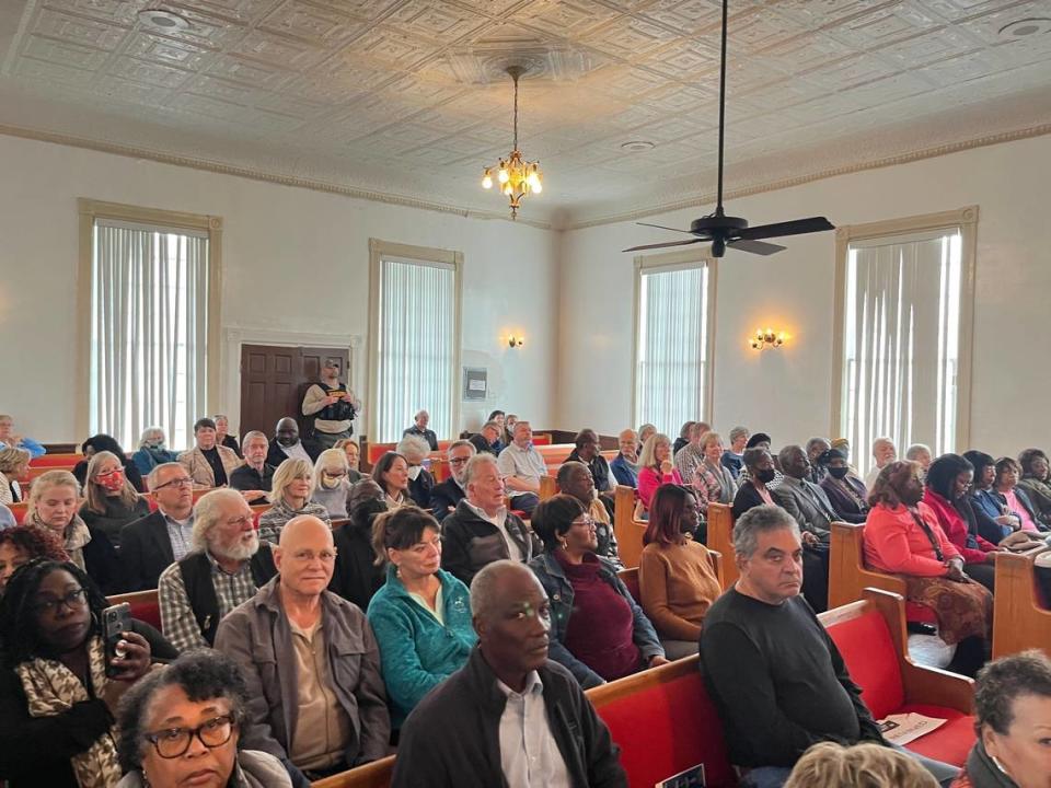 Old Grace Chapel A.M.E. Church at 502 Charles Street in Beaufort was filled up to hear Doug Emhoff, the husband of Vice President Kamala Harris, speak on Thursday.