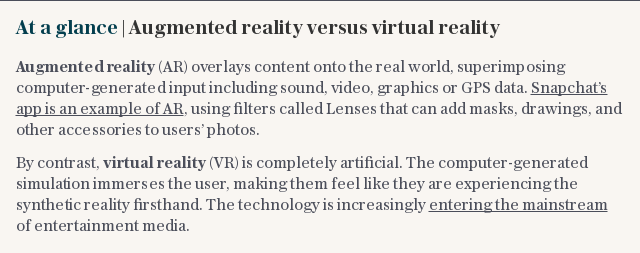 At a glance | Augmented reality versus virtual reality