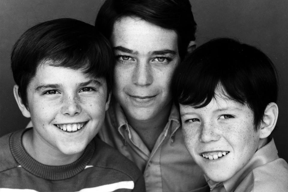 UNITED STATES - SEPTEMBER 26: THE BRADY BUNCH - The Brady boys gallery - Season One - 9/26/69, Pictured, from left: Christopher Knight (Peter), Barry Williams (Greg) and Mike Lookinland (Bobby) played the sons of a widowed father, who wed a widow with three daughters., (Photo by ABC Photo Archives/Disney General Entertainment Content via Getty Images)