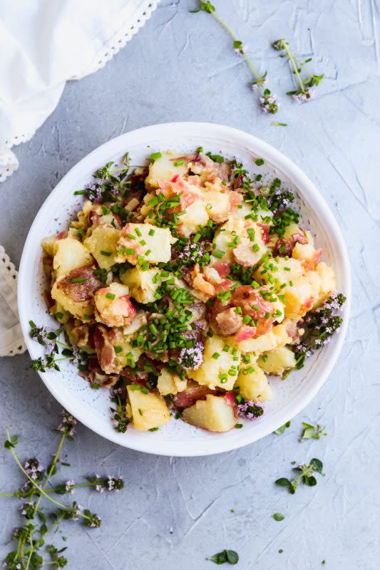 <p>For the Love of Gourmet</p><p>The dressing for this red potato salad is what makes it so unique and delicious.</p><p><strong>Get the recipe: <a href="https://fortheloveofgourmet.com/potato-salad-with-bacon-and-mustard/" rel="nofollow noopener" target="_blank" data-ylk="slk:Red Potato Salad with Bacon and Mustard;elm:context_link;itc:0;sec:content-canvas" class="link rapid-noclick-resp">Red Potato Salad with Bacon and Mustard</a></strong></p>