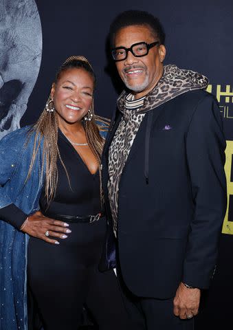 <p>Arnold Turner/Getty</p> Judge Greg Mathis and Linda Reese attend the "Fear" world premiere at Directors Guild Of America.