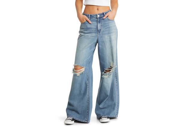 HDLTE Women Wide Leg Jeans High Waist Baggy Jeans India