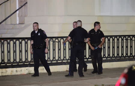 Police respond to a shooting at the Emanuel AME Church in Charleston, South Carolina, June 17, 2015. REUTERS/Randall Hill