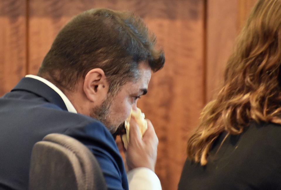 Former Fall River police officer Michael Pessoa is seen in Fall River District Court Thursday, June 22, after addressing the judge prior to sentencing.