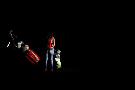 Venezuelans at the Ecuadorian Peruvian border service center in the outskirts of Tumbes