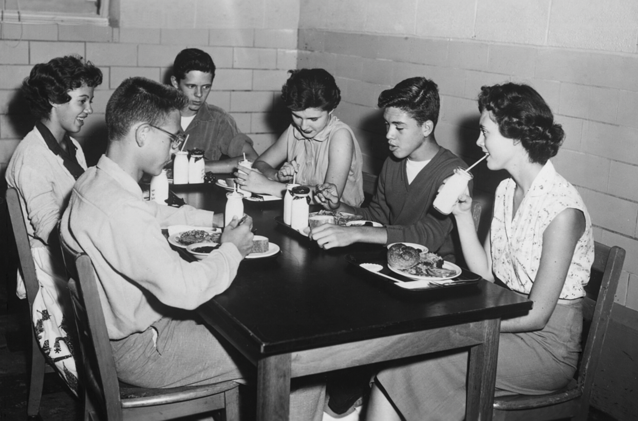 High School Cafeteria in the 1950s