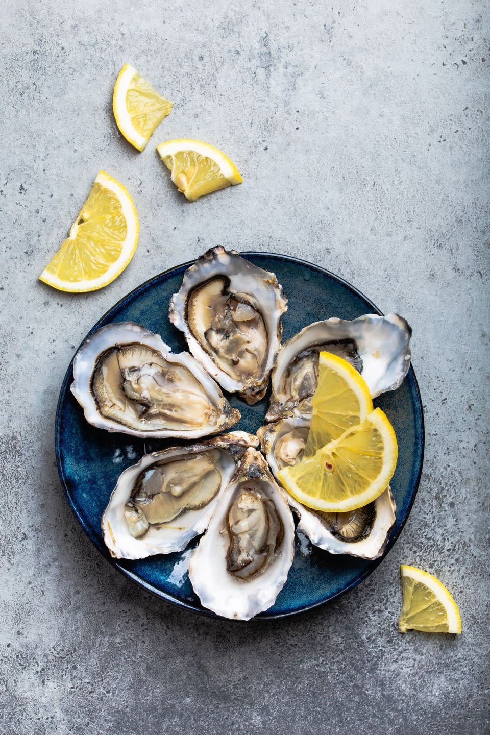 fresh opened oysters