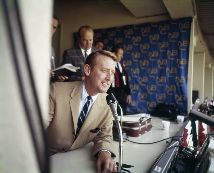 After a lengthy broadcasting career, Vin Scully is set to retire at the end of the 2016 season. (Getty Images/NBC)