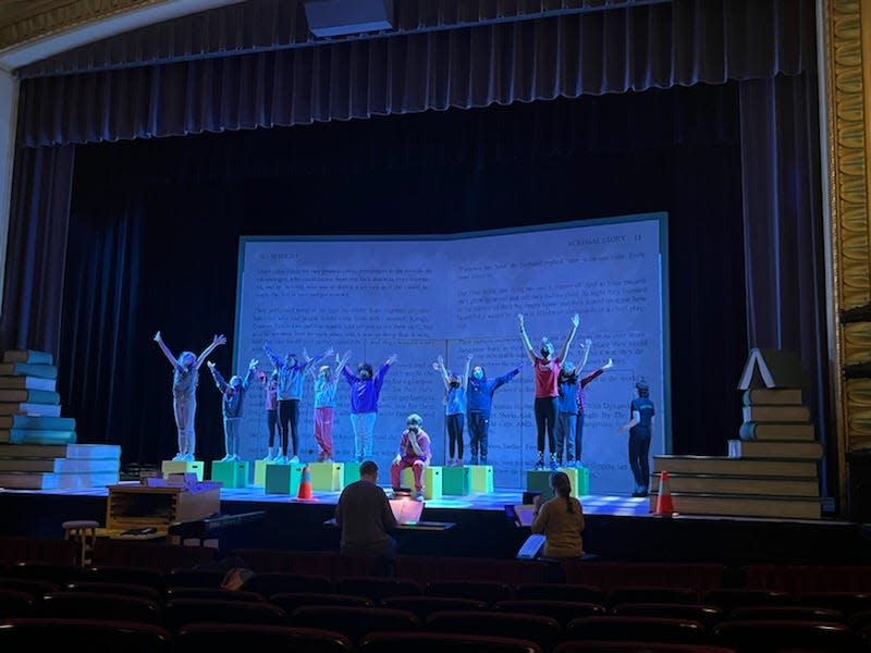 The cast and crew of "Matilda" take to the Paramount Center for the arts stage for the first time Monday, Jan. 17. The cast has been rehearsing in the Helgeson Learning Lab at GREAT Theatre since November. The show opens Jan. 28.