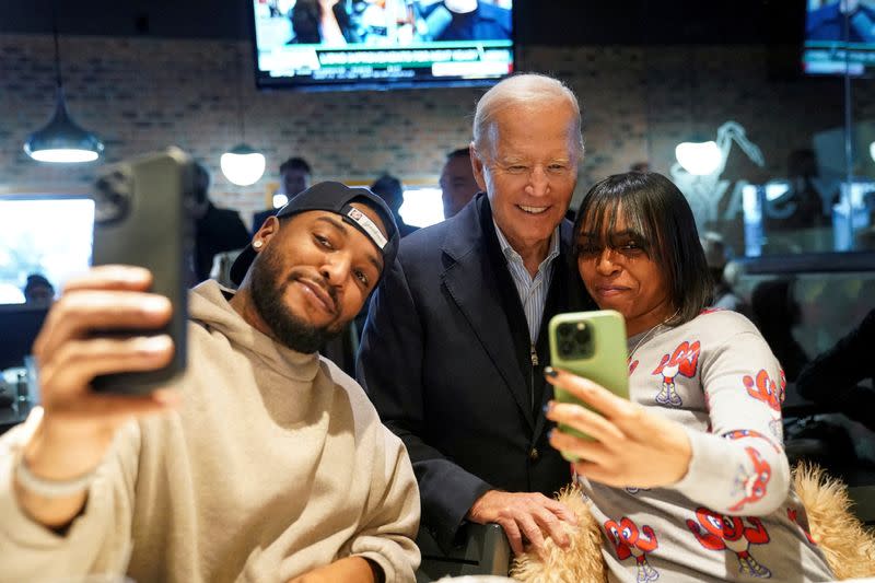 FILE PHOTO: U.S. President Biden visits autoworkers in the Detroit metro area