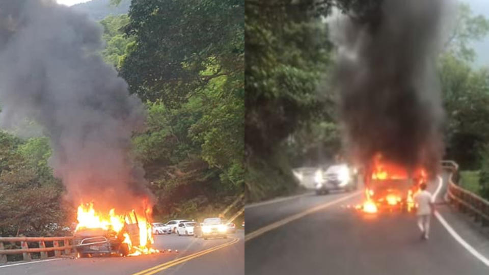 蘇花公路火燒車。（圖／翻攝自蘇花公路即時路況臉書）