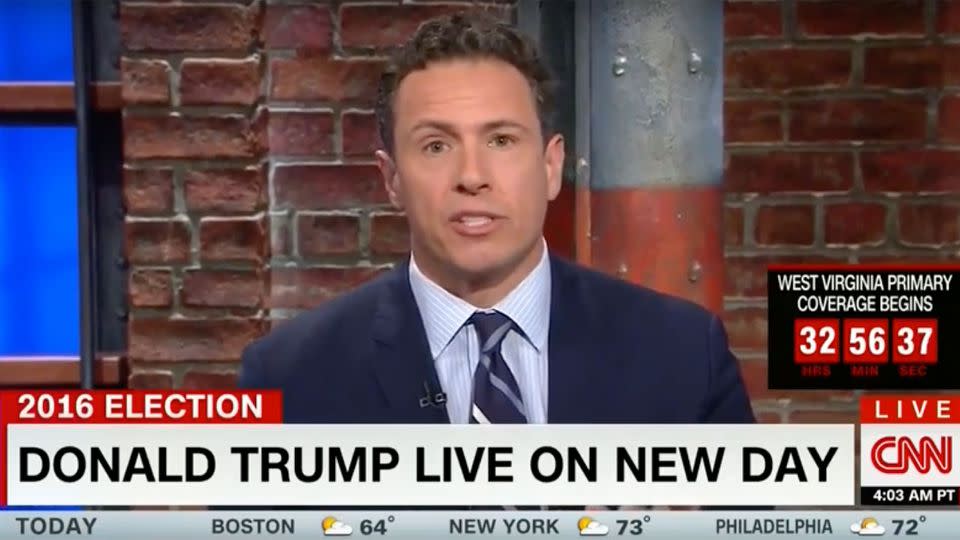 CNN anchor Chris Cuomo confronted Trump for calling Hillary Clinton a “nasty, mean enabler.” Photo: CNN