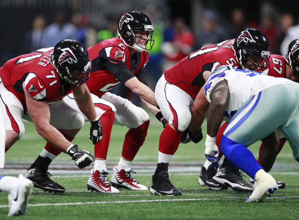 Atlanta Falcons quarterback Matt Ryan will try to lead his team to a big win in Seattle on Monday night. (AP)