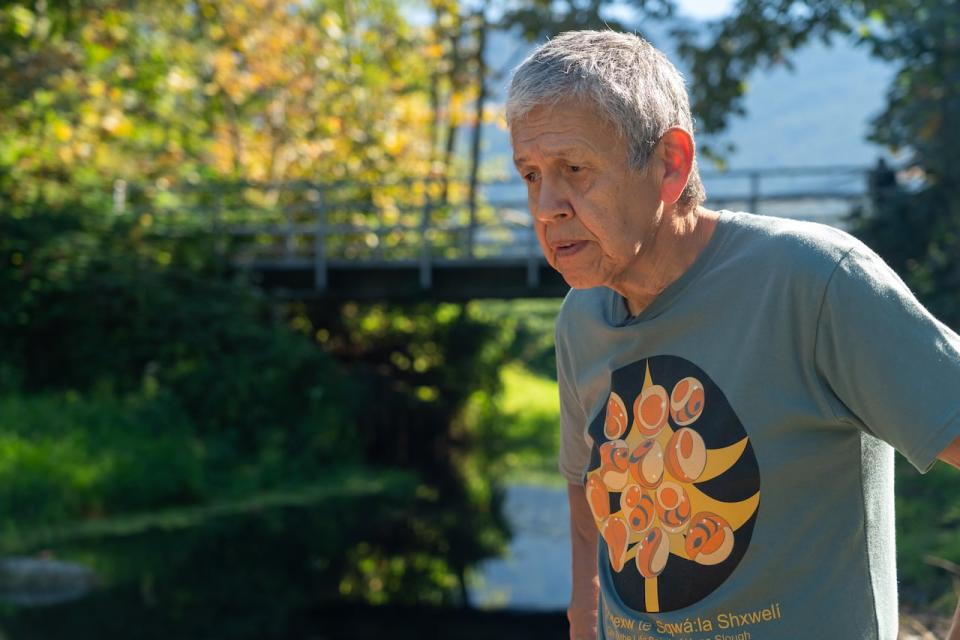 Eddie (T’ít’elem Spath) Gardner is a Sqwá First Nation councillor who is responsible for the lands and resources portfolio. He mourned the loss of the juvenile coho salmon in the Hope Slough stream.