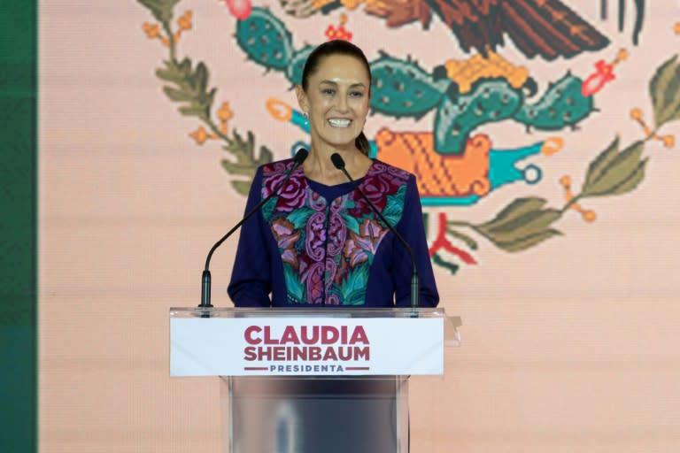 Claudia Sheinbaum celebra su victoria en las elecciones presidenciales mexicanas tras conocerse los resultados, el 3 de junio de 2024 en Ciudad de México (Gerardo Luna)