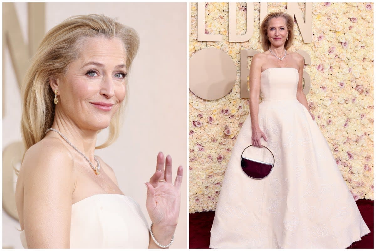 Gillian Anderson has opened up about her decision to wear a dress adorned with the female anatomy (Getty)