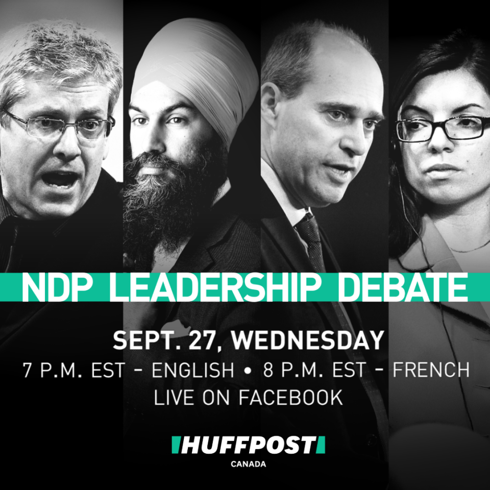 <p>Join Huffington Post Canada as they host Guy Caron, Jagmeet Singh, Charlie Angus and Niki Ashton in the race to become the new leader of the NDP.</p>