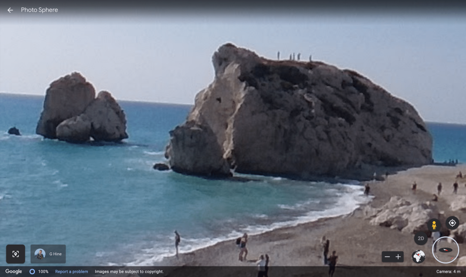 <div class="paragraphs"><p>Street view of Aphrodite's Rock available on Google Earth.</p></div>