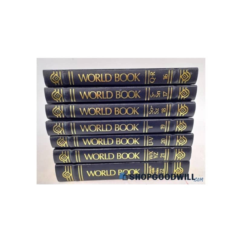 7 Leather Bound The World Book Encyclopedias