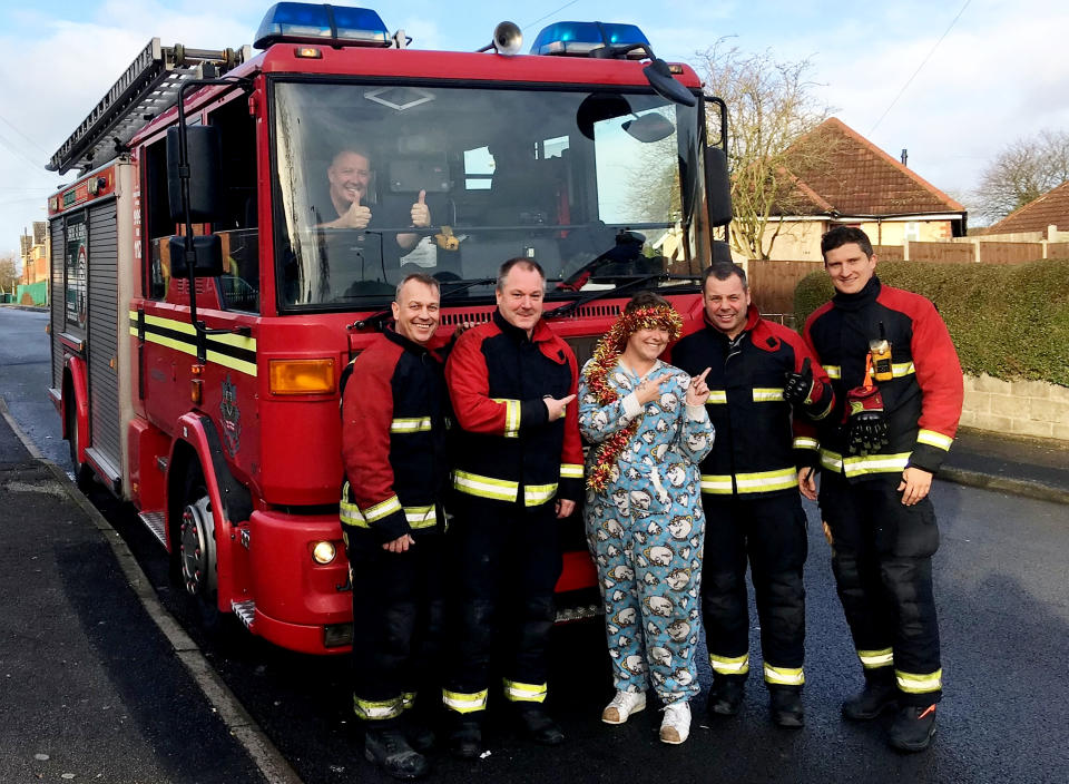 <em>Lucky escape – Stacielea didn’t suffer any injuries when she got stuck in her onesie (Picture: SWNS)</em>