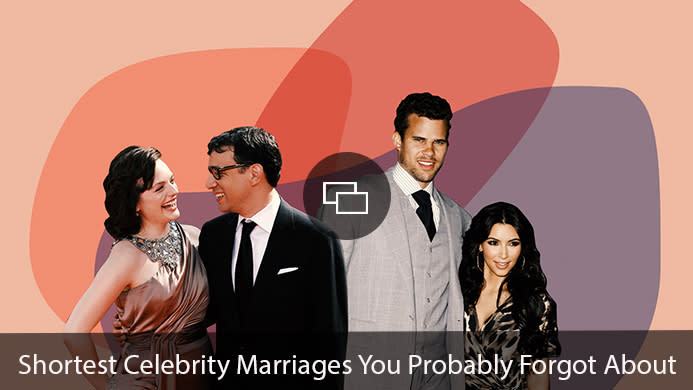 Short Celebrity Weddings You Forgot About Elisabeth Moss Fred Armisen Kris Humphries Kim Kardashian