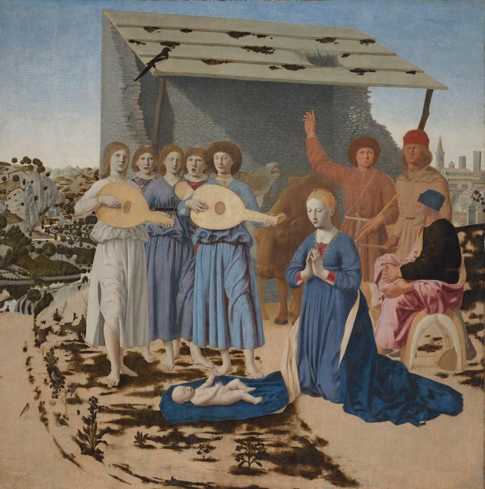 Exquisite: detail from Piero della Francesca's The Nativity, 1480s - The National Gallery Photographic Department