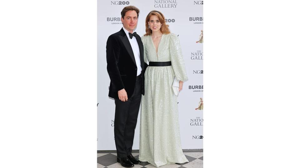 Beatrice and Edoardo in gown and tux at National Gallery