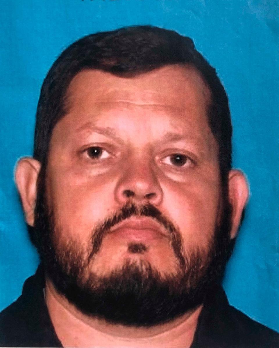 This undated photo provided by the Orange Police Department shows Aminadab Gaxiola Gonzalez, a 44-year-old Fullerton, Calif., man who is the suspect in a shooting that occurred inside a business in Orange, Calif., on Wednesday, March 31, 2021. A child was among four people killed Wednesday in the shooting at a Southern California office building that left a fifth victim wounded and the gunman critically injured, police said.