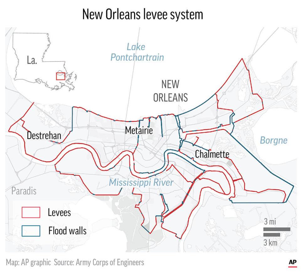 A look at the levees surrounding New Orleans. ;