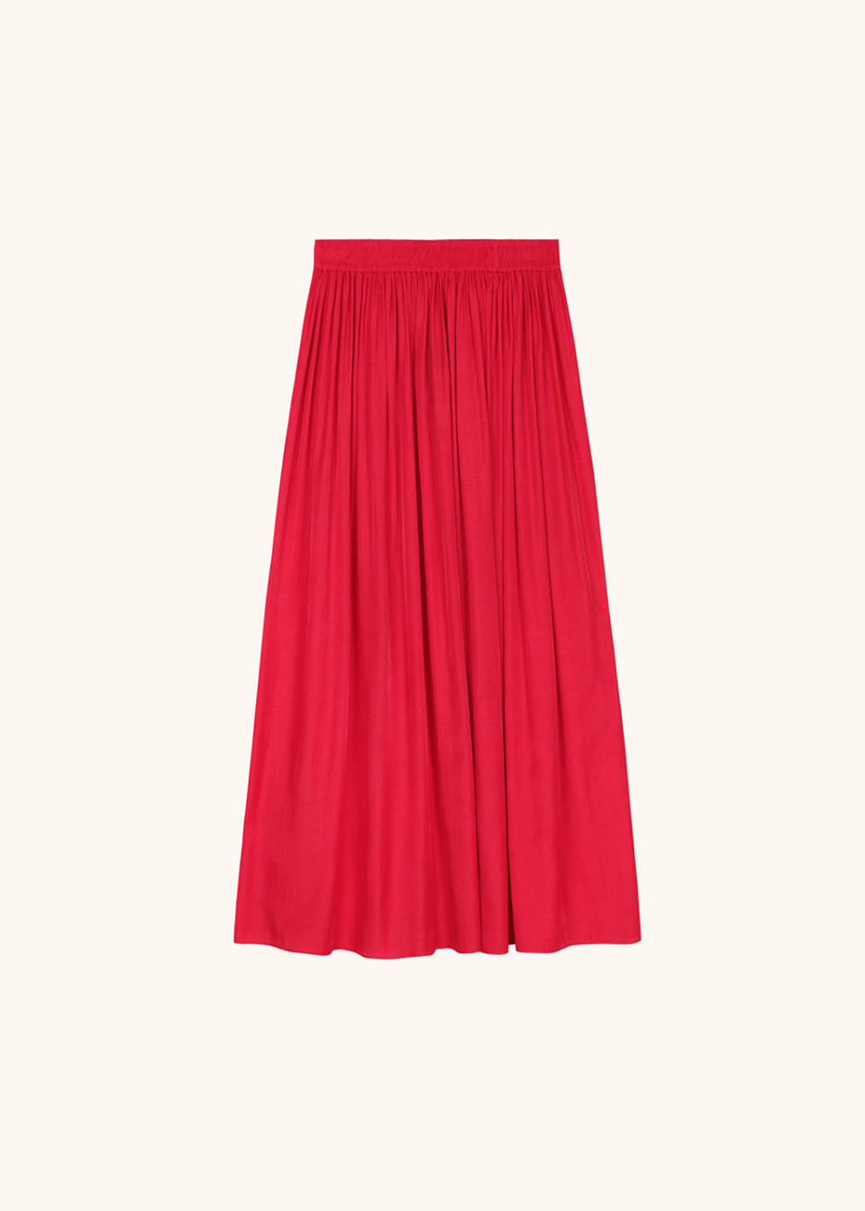 <p>Prix : 69 euros</p><br><a href="https://www.frnch.fr/fr/e-shop/692-2144-jupe-egle.html#/7-taille-m/53-couleur-rouge" rel="nofollow noopener" target="_blank" data-ylk="slk:Acheter;elm:context_link;itc:0;sec:content-canvas" class="link ">Acheter</a>