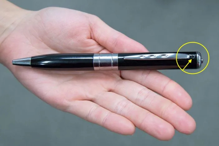 A pen with a small camera lens embedded (PHOTO: Yahoo News Singapore file photo)