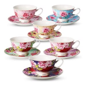 colorful tea cups