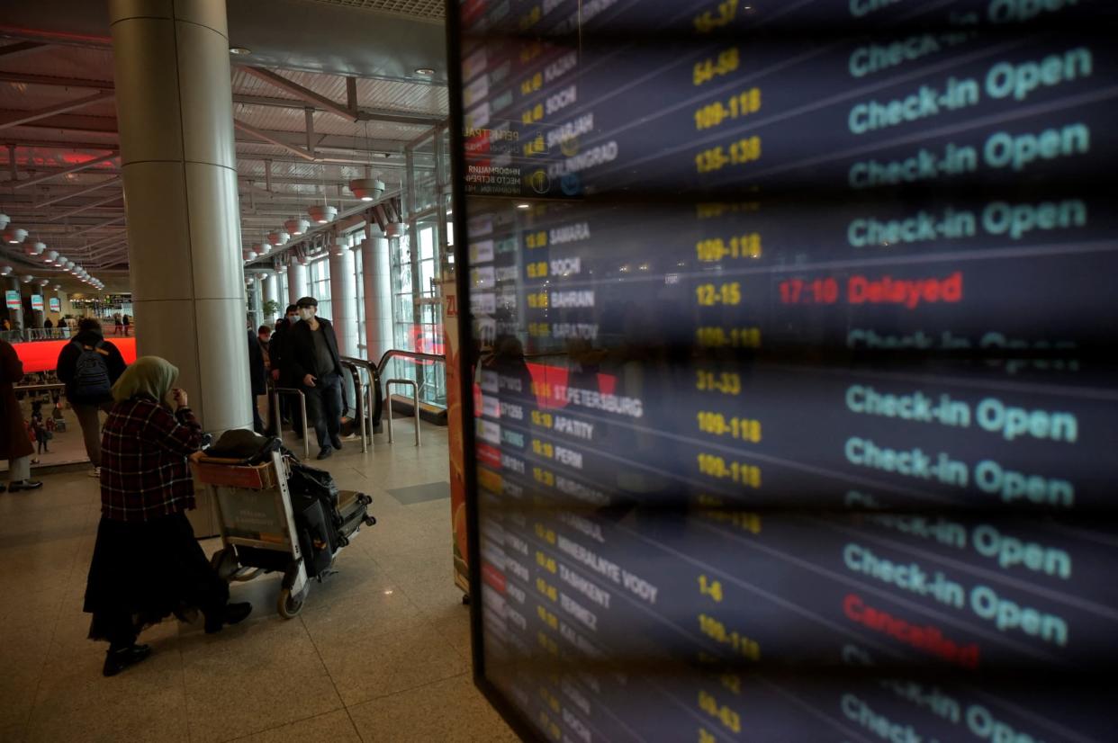 Photo de l'intérieur de l'aéroport de Moscou le 5 mars 2022 - AFP