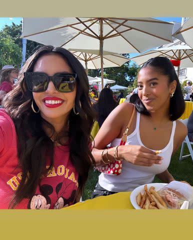 <p>Vanessa Bryant/Instagram</p> Vanessa Bryant and daughter Natalia enjoy lunch together.