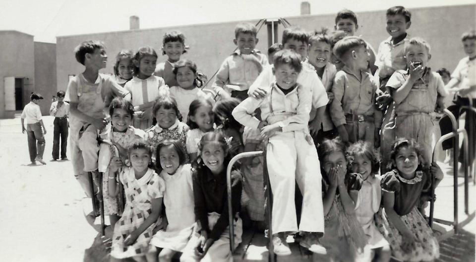 Students in 1947 at the Blackwell School in Marfa, Texas.