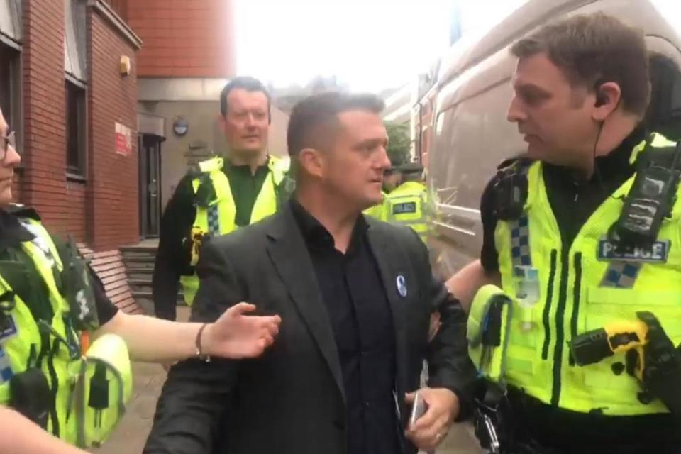 Tommy Robinson was apparently arrested outside Leeds Crown Court on Friday: Facebook