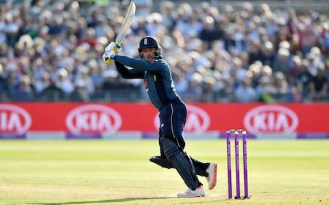 Jason Roy of England bats during the 3rd Royal London One Day International between England and Pakistan at The County Ground - Credit: Getty images
