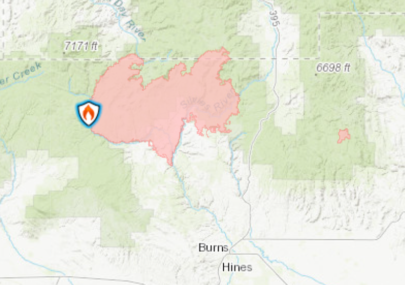 A map of the Falls Fire (Inciweb)