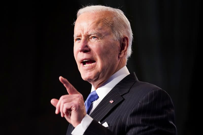 FILE PHOTO: U.S. Joe Biden addresses the North America’s Building Trades Unions (NABTU) Legislative Conference in Washington